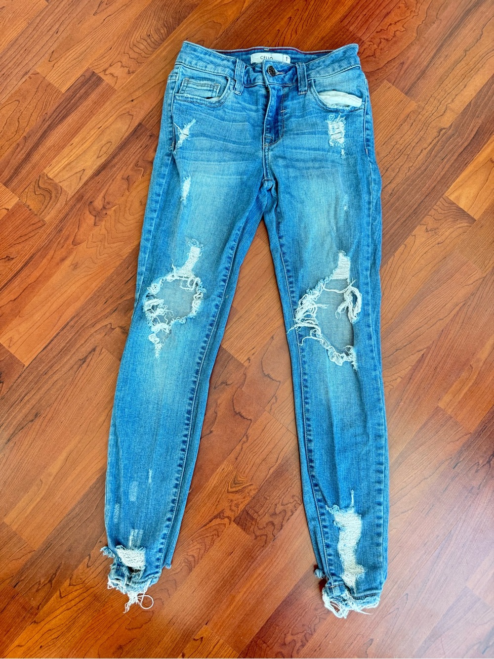 Cello Distressed Light Blue Skinny Jeans
